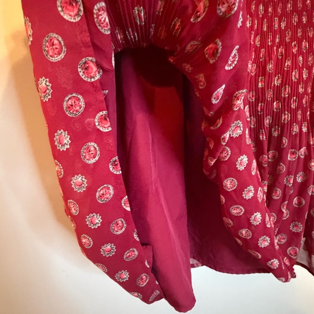 Elle Red Mini Dress with Pattern - Picture 6 of 10